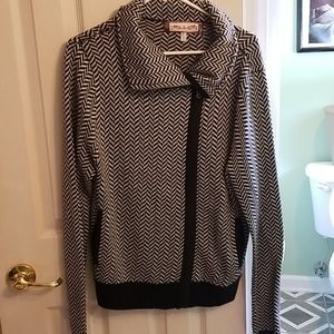 Black and white zip up sweater